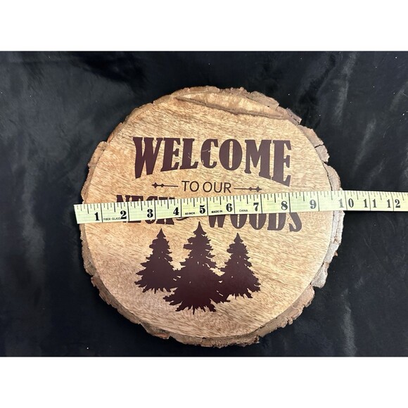 Primitive Wood Sign~"WELCOME TO OUR NECK OF THE WOODS"~Cabin/Lake/Mountain - Picture 3 of 5